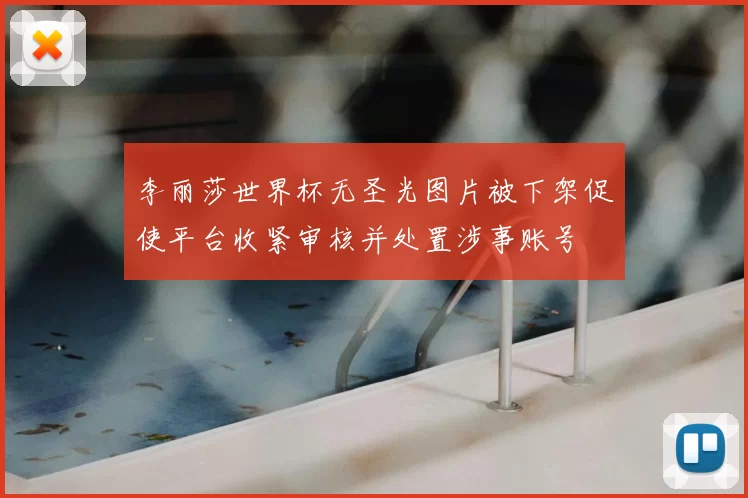 李丽莎世界杯无圣光图片被下架促使平台收紧审核并处置涉事账号